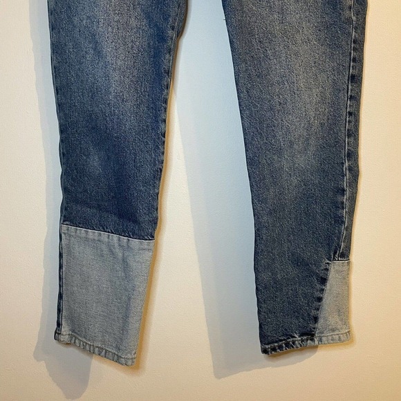 We The Free Size 28 Pieced Jeans Blue Denim Mom Straight Leg Hi-Rise OB9… - Picture 3 of 10